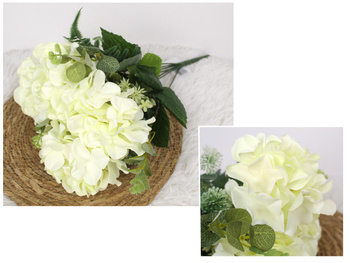 Artificial bouquet White Hydrangea, 7 stems, 47cm