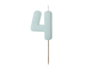 Birthday candle 4, bright blue, 5,5cm