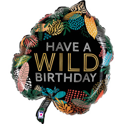 Foil Balloon - Have a wild birthday, leaf 76 cm