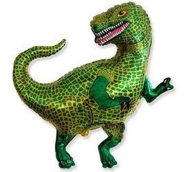 Foil balloon Green dinosaur, tyrannosaur 62cm