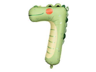 Foil balloon Number 7 - Crocodile, 85 cm