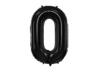 Foil balloon digit 0 black, 86cm black