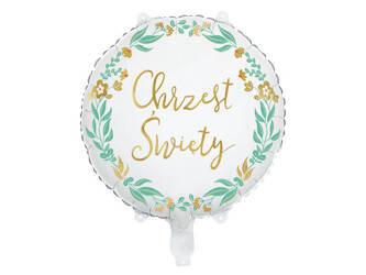 Foil balloon for Baptism, "Chrzest Święty", 46 cm