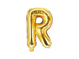 Foil balloon letter R 35cm, gold