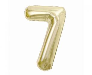 Foil balloon, number 7, gold, champagne, 85 cm.