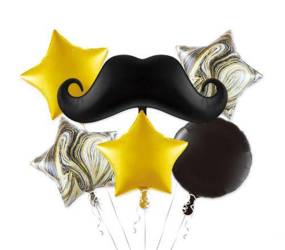 Foil balloons Birthday set mustache, 7 el.