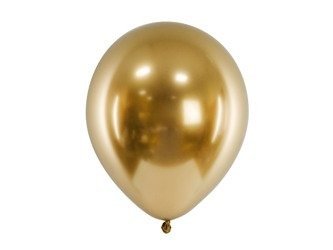 Glossy Chrome, Gold latex balloons, 30cm, 50 pcs.