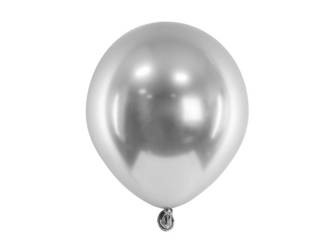 Glossy balloons, Silver chrome, 12cm, 50 pcs.