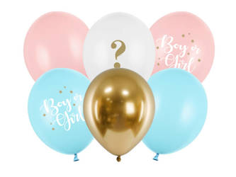 Latex balloons Boy or Girl mix 30cm 6 pcs