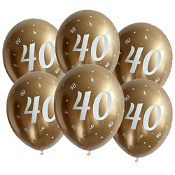 Latex balloons Chrome "40", golden, 30 cm, 50 pcs.