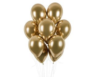 Latex balloons, gold chrome, 33 cm, 50 pcs.