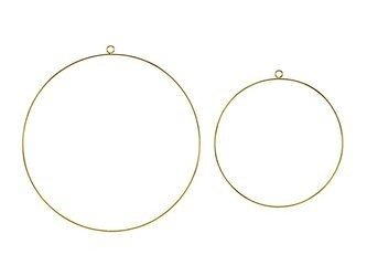 Metal decorative pendants Circles, gold, 2 pcs.