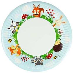 Paper plates - Forest animals 8 pieces