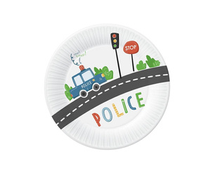 Paper plates Police 18 cm, 6 pcs.