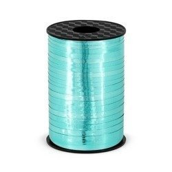 Plastic ribbon, Tiffany turquoise, metallic, 5mm / 225m