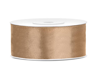 Satin ribbon, golden ribbon 25mm / 25m