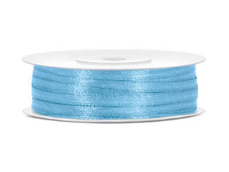 Satin ribbon, light blue ribbon, 3mm / 50m