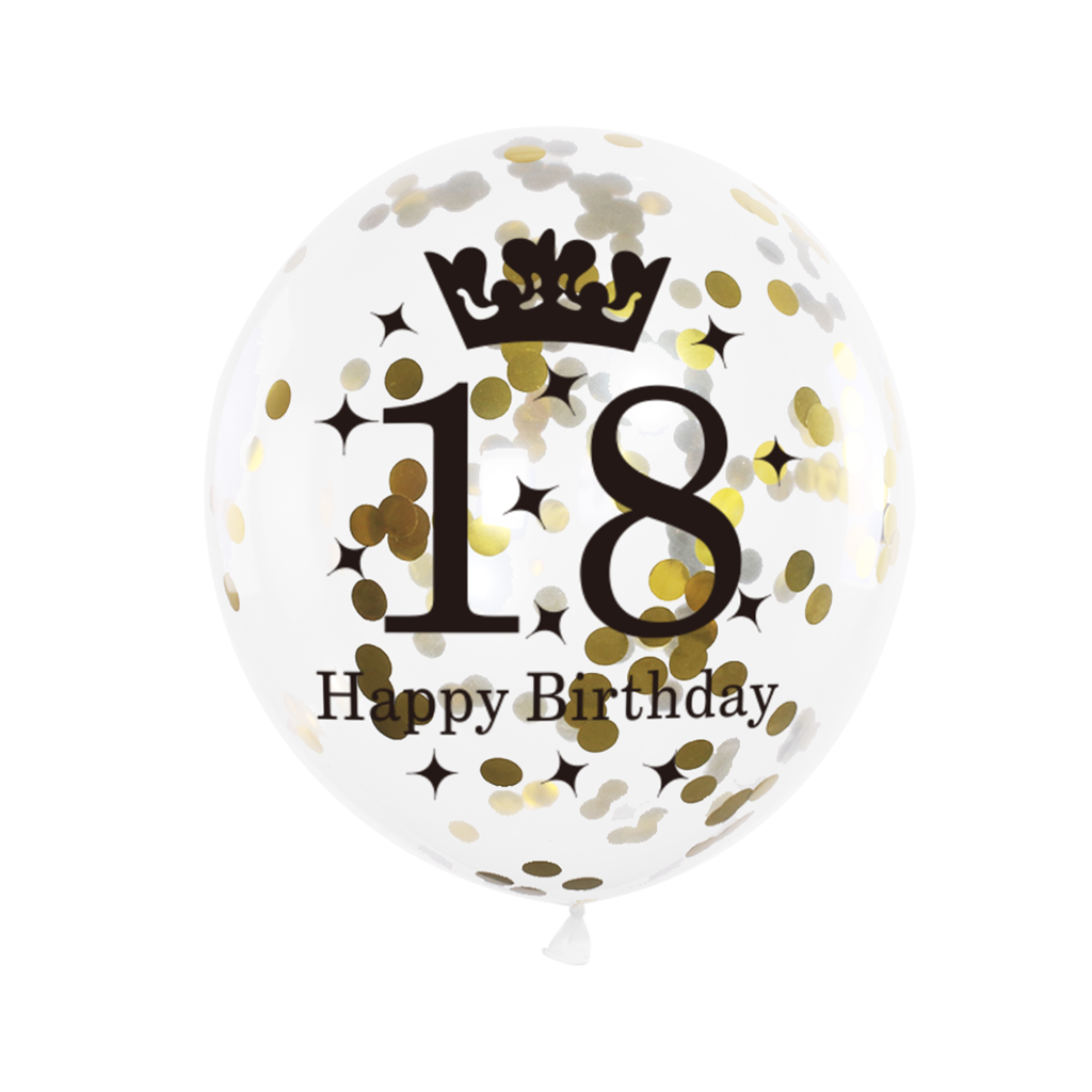 Balloon set for 18th birthday, black and gold, 6 pcs. | Latex Balloons ...