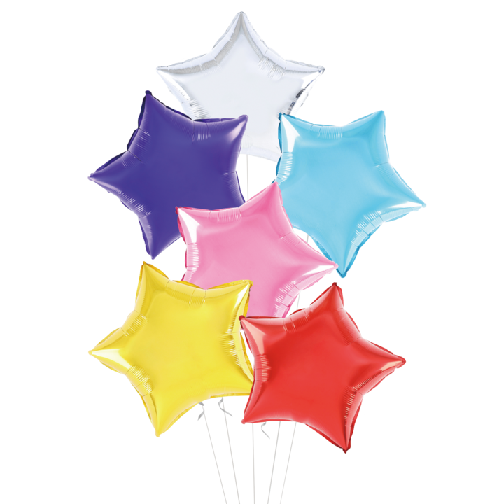 Foil balloon Stars Mix colors 46cm, 6 pcs | Foil balloons \ Shapes and ...