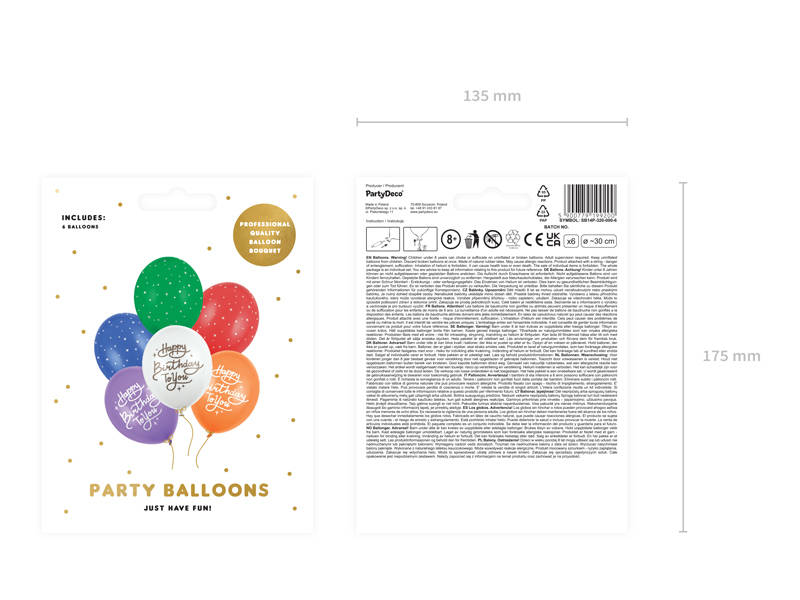8 Ballons en latex anniversaire 1 an 30 cm - Vegaooparty
