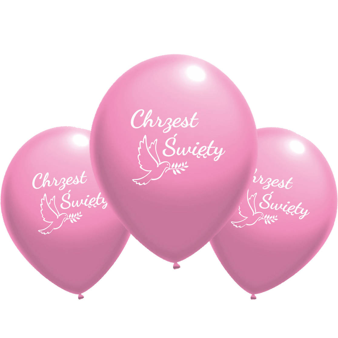Latex balloons Holy Baptism pink, 50 pcs Latex Balloons \ Printed