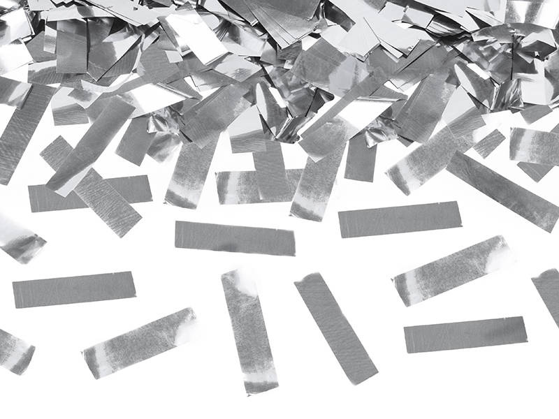 Popper with confetti, silver, 40cm Colour \ Silver Occasion