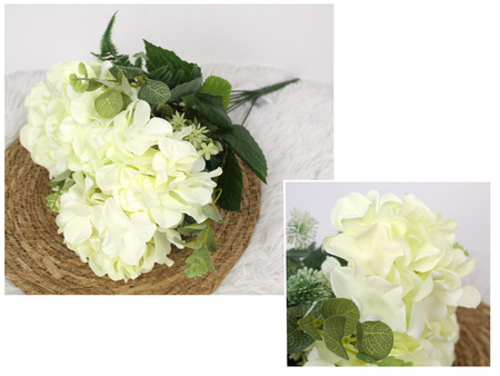 Artificial bouquet White Hydrangea, 7 stems, 47cm