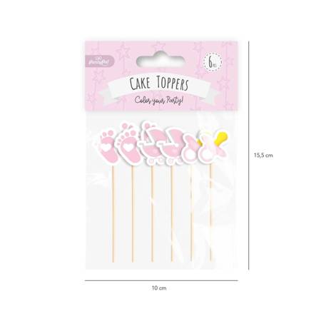 Baby Shower toppers for girls 6 pcs