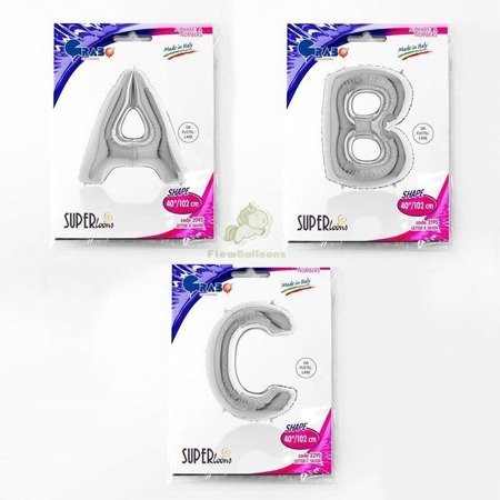 Balloon Letter foil 40 'C Silver