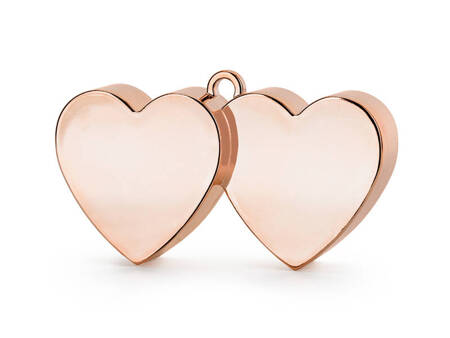 Balloon weight - double rose gold hearts, 137g