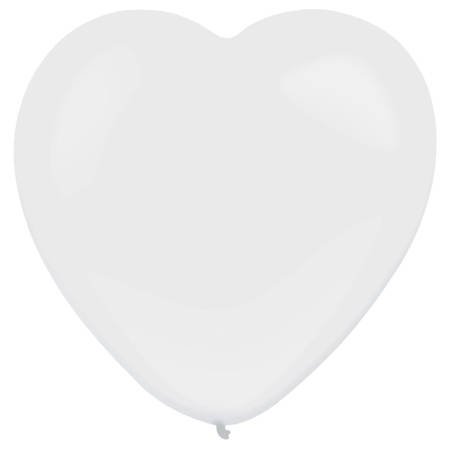 Balloons latex Decorator Standard Heart Frosty White 30cm, 50 pcs.