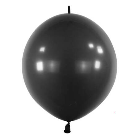 Balloons latex black pastel with connector, 15cm, 100 pcs