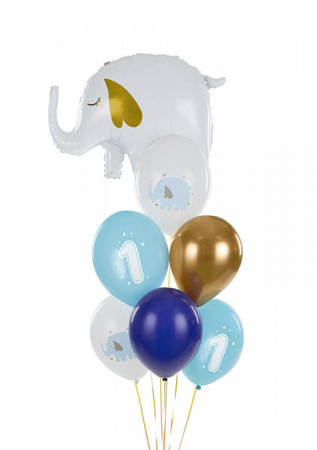 Balloons latex year elephant, pastel blue 30cm, 6 pieces