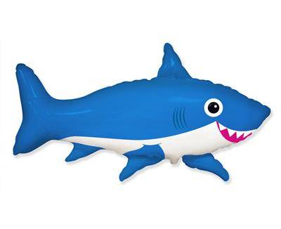 Balon Foliowy Uśmiechnięty rekin, niebieski FX 24'