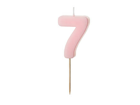 Birthday candle 7, pink, 5,5cm