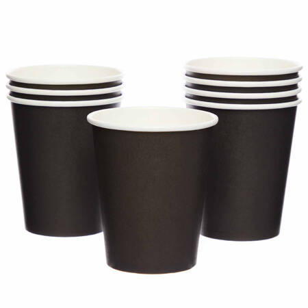 Black Paper Cups, 237 ml, 8 pcs