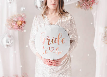 Bride to be foil balloon, rose gold 45 cm