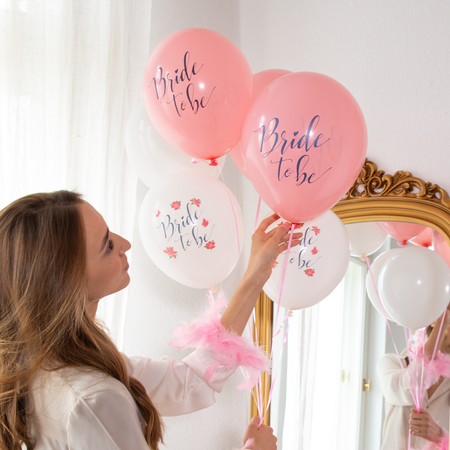 Bride to be latex balloons, pink 6 pcs, 30 cm