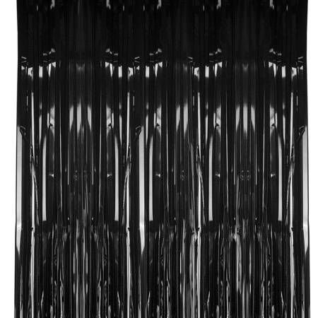 Decorative curtain, black, 100 cm x 200 cm