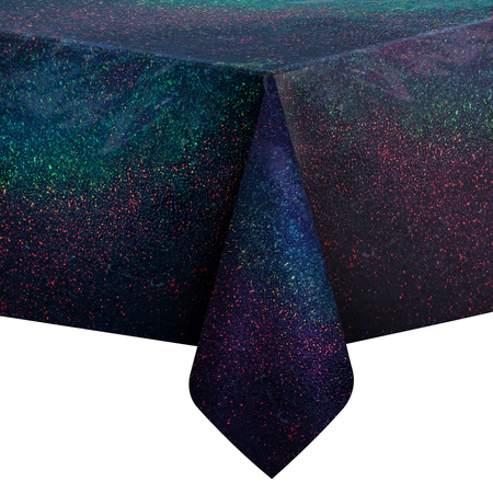 Double-Sided Holographic Tablecloth Black/Silver 137x274cm