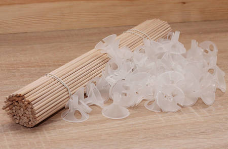 Eco balloons sticks, white, 30cm, 100 pcs.