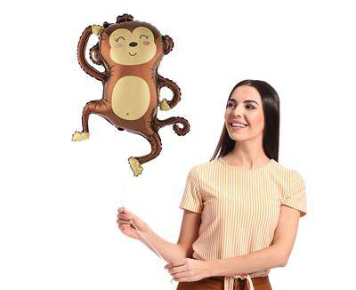 Foil Balloon Brown monkey, jungle 61 x 78 cm