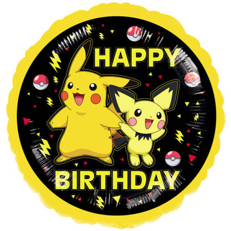 Foil Balloon Happy Birthday Pokemon, Pikachu, 43 cm