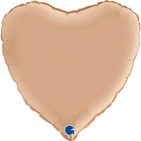 Foil Balloon - Satin beige nude heart 46 cm, Grabo