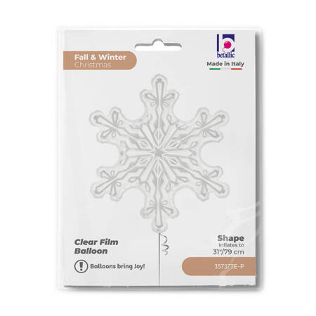 Foil balloon 38'' Snowflake transparent foil