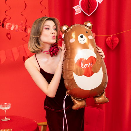 Foil balloon Bear with Love Heart 48x79cm