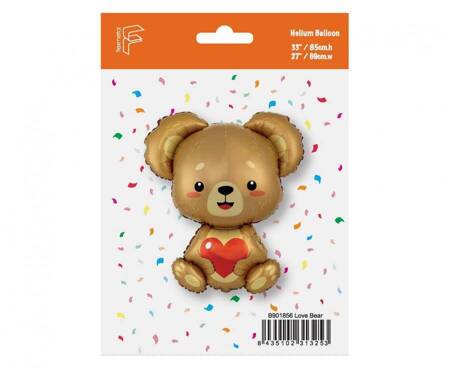 Foil balloon FlexMetal Bear with a heart