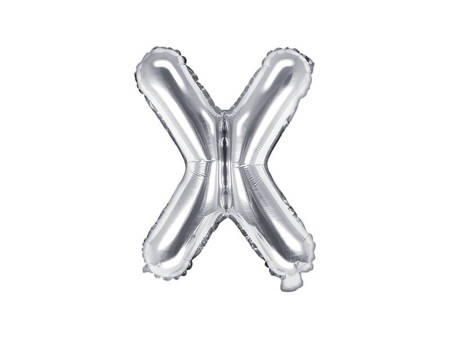 Foil balloon letter x 35cm, silver