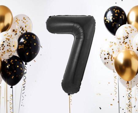 Foil balloon, number 7, matt black, 85 cm.