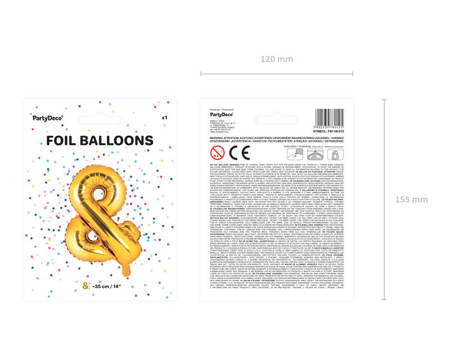 Foil balloon sign & 35cm, gold